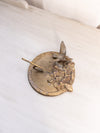 Vintage Medium Circular Brass Bird & Floral Sundial