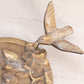 Vintage Medium Circular Brass Bird & Floral Sundial