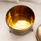 Vintage Medium Circular Brass Caddy with Finial and 3 Toes