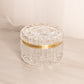 Vintage Medium Circular Clear Crystal Glass Hinged Lidded Jar
