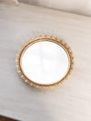 Vintage Medium Circular Mirror Tray with Gold Tone Edge