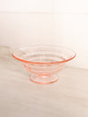 Vintage Medium Circular Pale Pink Glass Footed Bowl