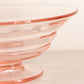 Vintage Medium Circular Pale Pink Glass Footed Bowl