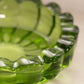 Vintage Medium Circular Scalloped Green Glass Ashtray Dish