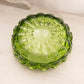 Vintage Medium Circular Scalloped Green Glass Ashtray Dish