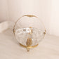 Vintage Medium Clear Glass Divided Handled Bowl with Gold Tone Details