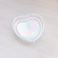 Vintage Medium Clear Iridescent Glass Heart Dish (Missing Lid)