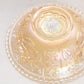 Vintage Medium Clear Orange Iridescent Glass Floral Rose Bowl