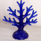 Vintage Medium Cobalt Blue Glass Moon & Star Jewelry Tree