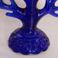 Vintage Medium Cobalt Blue Glass Moon & Star Jewelry Tree