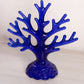 Vintage Medium Cobalt Blue Glass Moon & Star Jewelry Tree