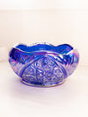 Vintage Medium Cobalt Blue Iridescent Carnival Glass Bowl