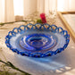 Vintage Medium Cobalt Blue Lattice Edge Footed Dish