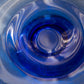 Vintage Medium Cobalt Blue Lattice Edge Footed Dish