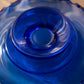 Vintage Medium Cobalt Blue Lattice Edge Footed Dish