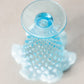 Vintage Cone Shaped Blue Fenton Hobnail Opalescent Glass Vase