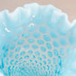 Vintage Medium Cone Shaped Blue Fenton Hobnail Opalescent Glass Vase