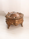 Vintage Medium Copper Bronze Tone Metal Hinged Lid Box with Floral Designs