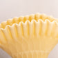Vintage Medium Cream Matte Glass Fan Vase with Ruffle Edge