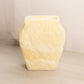 Vintage Medium Cream Milk Glass Vase with Bird Details