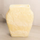 Vintage Medium Cream Milk Glass Vase with Bird Details