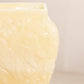 Vintage Medium Cream Milk Glass Vase with Bird Details