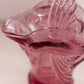 Vintage Medium Dark Pink Glass Bird Basket
