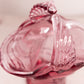 Vintage Medium Dark Pink Glass Bird Basket