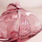 Vintage Medium Dark Pink Glass Bird Basket