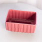 Vintage Medium Dark Pink Rectangle Pottery Planter