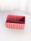 Vintage Medium Dark Pink Rectangle Pottery Planter