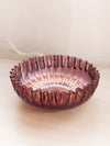 Vintage Medium Dark Purple Carnival Glass Bowl with Crimped Edge