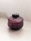 Vintage Medium Dark Purple Glass Driftwood Lidded Dish