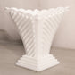 Vintage Medium Diamond Shaped White Milk Glass Footed Vase