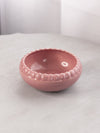 Vintage Medium Dusty Pink Brush Pottery Scalloped Cupped Bowl