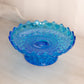 Vintage Medium Fenton Colonial Blue Glass Footed Dish