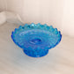 Vintage Medium Fenton Colonial Blue Glass Footed Dish