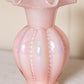 Vintage Medium Fenton Pink Overlay Iridescent Glass Vase