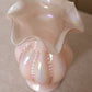 Vintage Medium Fenton Pink Overlay Iridescent Glass Vase