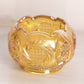 Vintage Medium Gold Iridescent Glass Bowl with Sawtooth Edge