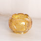 Vintage Medium Gold Iridescent Glass Bowl with Sawtooth Edge