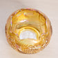 Vintage Medium Gold Iridescent Glass Bowl with Sawtooth Edge