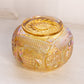 Vintage Medium Gold Iridescent Glass Bowl with Sawtooth Edge