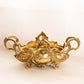 Vintage Medium Gold Tone Brass Jardinière Planter with Floral Designs