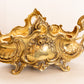 Vintage Medium Gold Tone Brass Jardinière Planter with Floral Designs