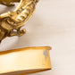 Vintage Medium Gold Tone Brass Jardinière Planter with Floral Designs