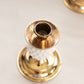 Vintage Medium Gold Tone Metal & White Milk Glass Hobnail Candleholder