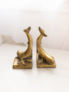 Vintage Medium Gold Tone Whale Bookends