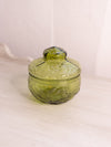Vintage Medium Green Glass Driftwood Lidded Dish