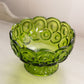 Vintage Medium Green Glass Moon and Star Footed Bowl